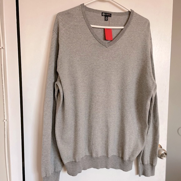 J. Crew Soft Striped V-Neck Sweater - Size L - Picture 3 of 14
